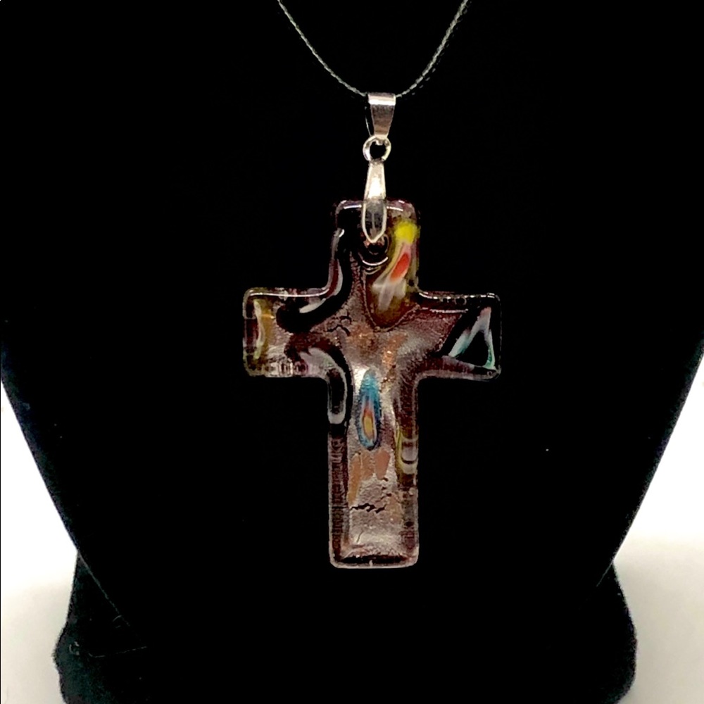 Handmade Glass Pendant - Cross (Pendant Only)